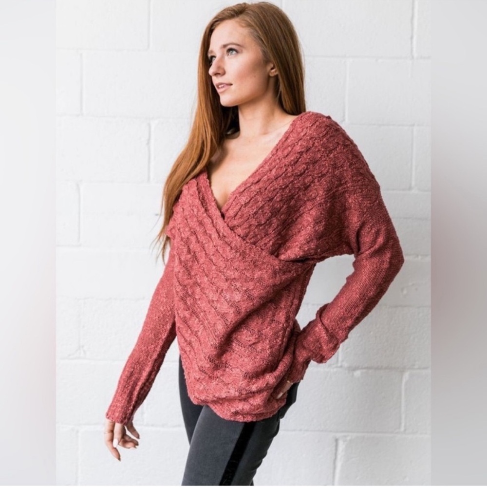 Vici Cable Knit Wrap Sweater